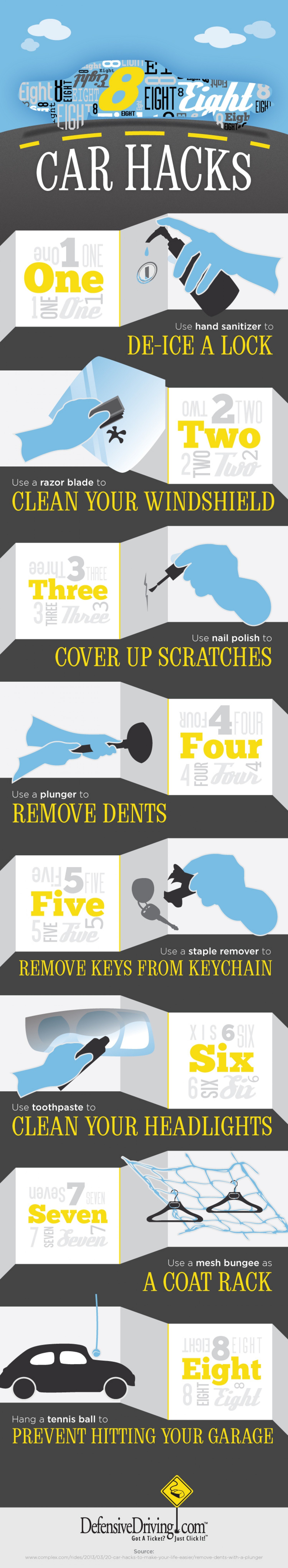 8 Car Hacks That Are Sure to Come in Handy Infographic