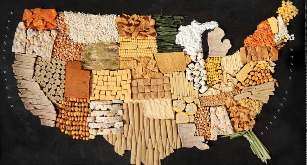 Maps of Countries Around the World Made Of Their Native Foods