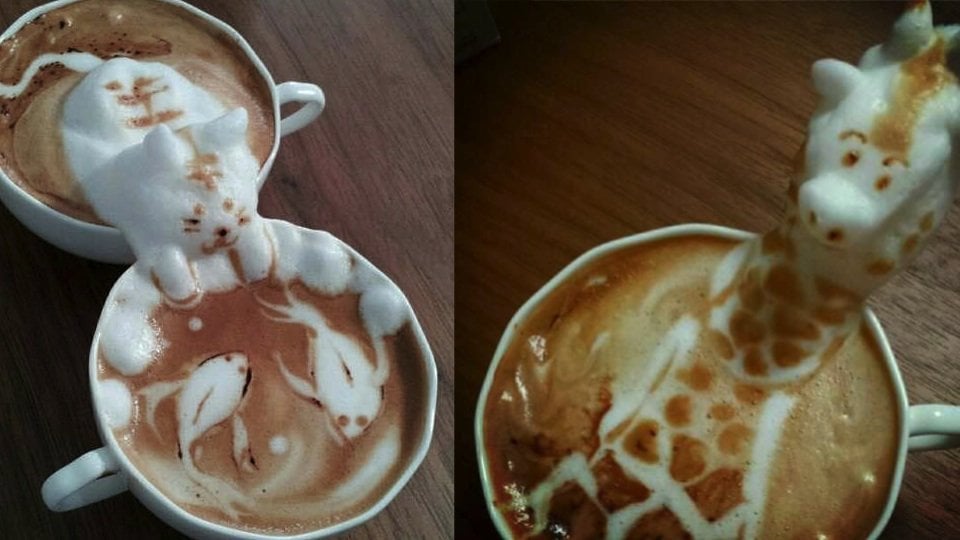 3D Coffee Art Reaches Ridiculously Dizzying Heights!