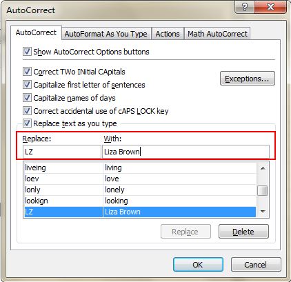 Speed up Inputting Complicate Terms with AutoCorrect