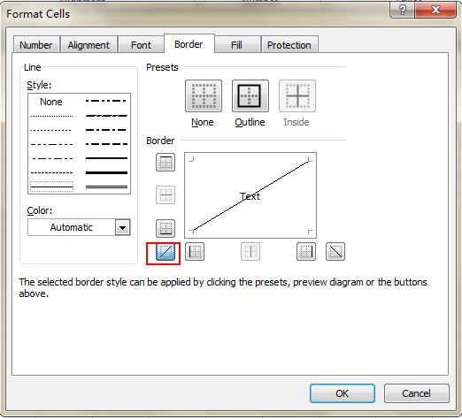 Add Diagonal Line for a Cell