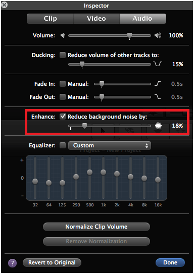 imovie-reduce background music