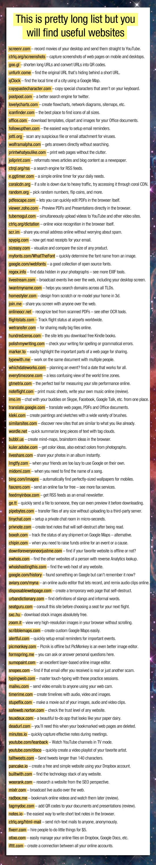 This Is A Pretty Long List But You Will Find Useful Websites