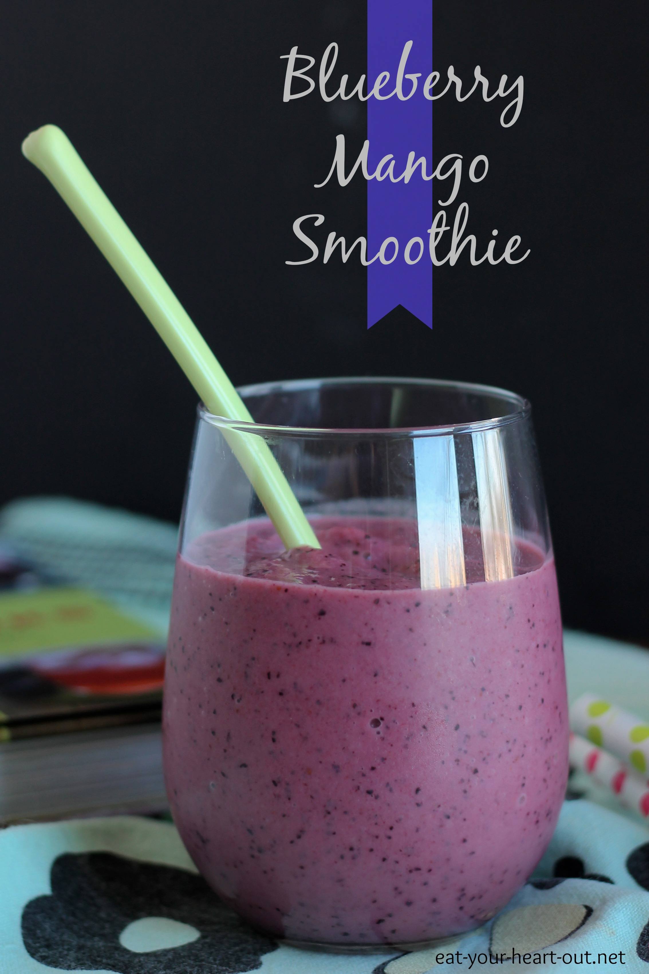 blueberry mango smoothie via Eat Your Heart Out