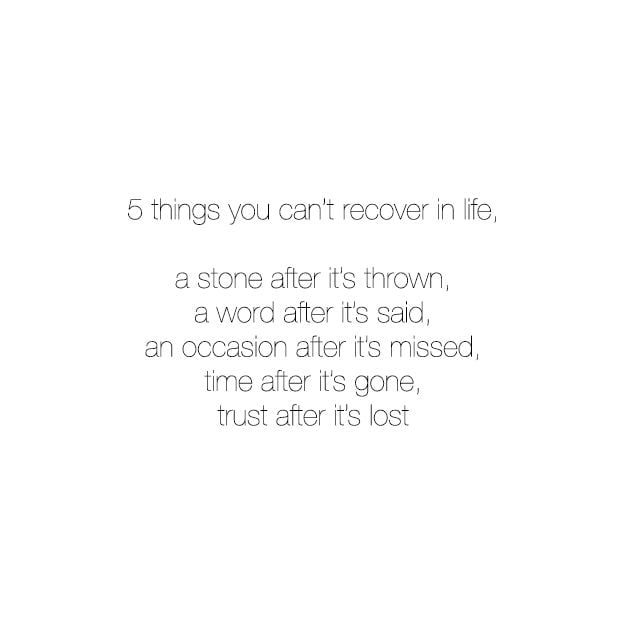 5 Things You Can’t Recover In Life