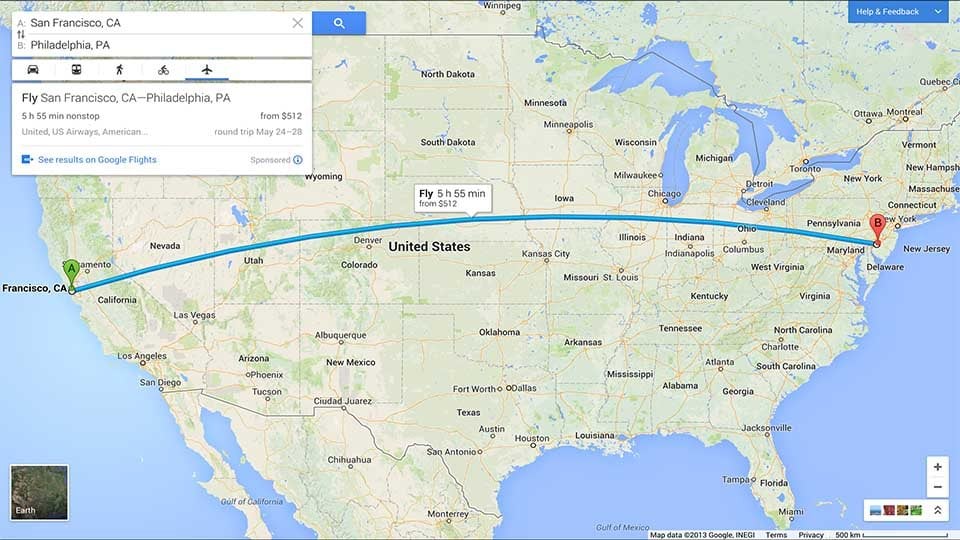 Google map tricks - flights