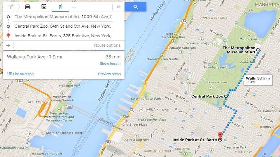 Google Map tricks - multi stop routes
