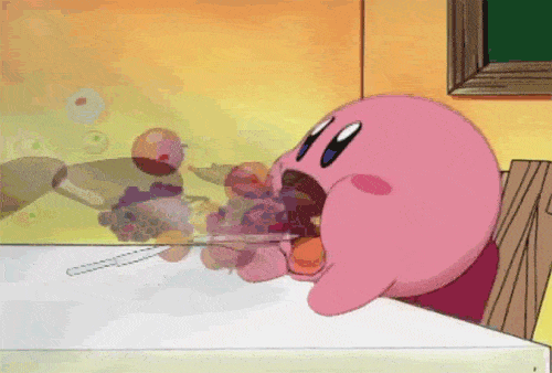 Kirby eating food gif