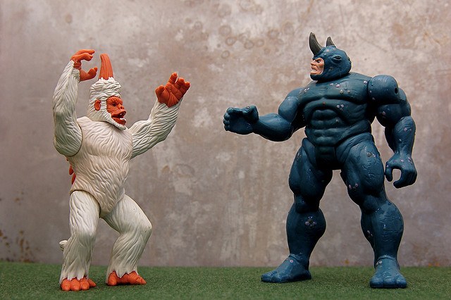 Mugato vs Rhino by JD Hancock at Flickr: https://www.flickr.com/photos/jdhancock/4355523550/
