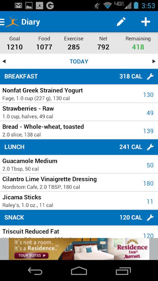 MyFitnessPal calorie counter for Android