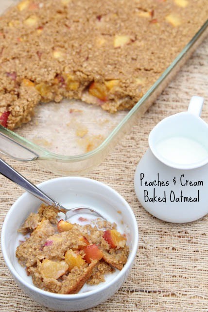 6 Peaches and Cream Baked Oatmeal