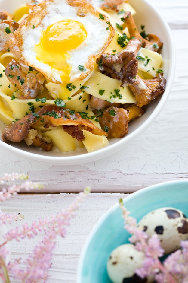 Pappardelle with Chanterelle Mushrooms and Egg