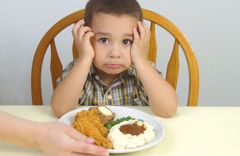 Child unhappy with dinner choice