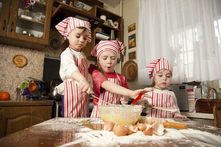 Children baking in the kitchen