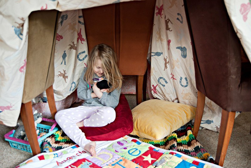 Girl in a fort