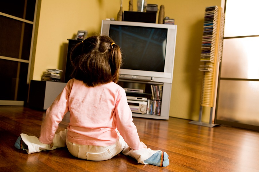 Girl watching TV