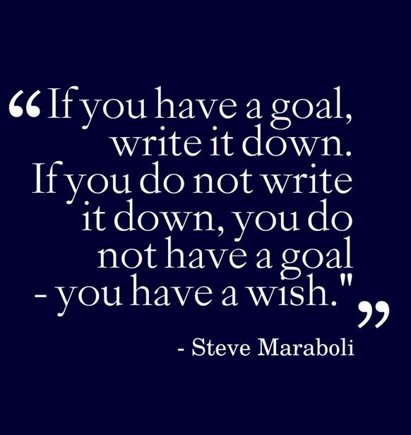 write down goals
