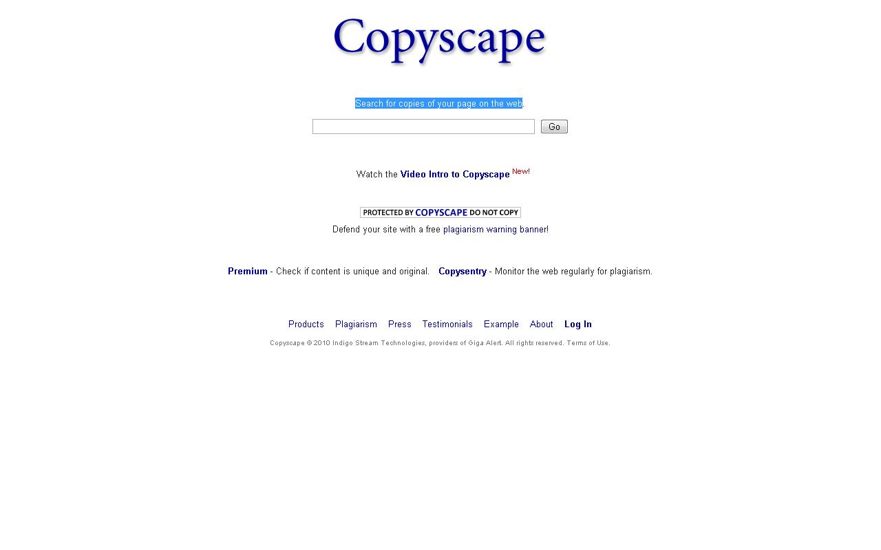 copyscape plagiarism checker