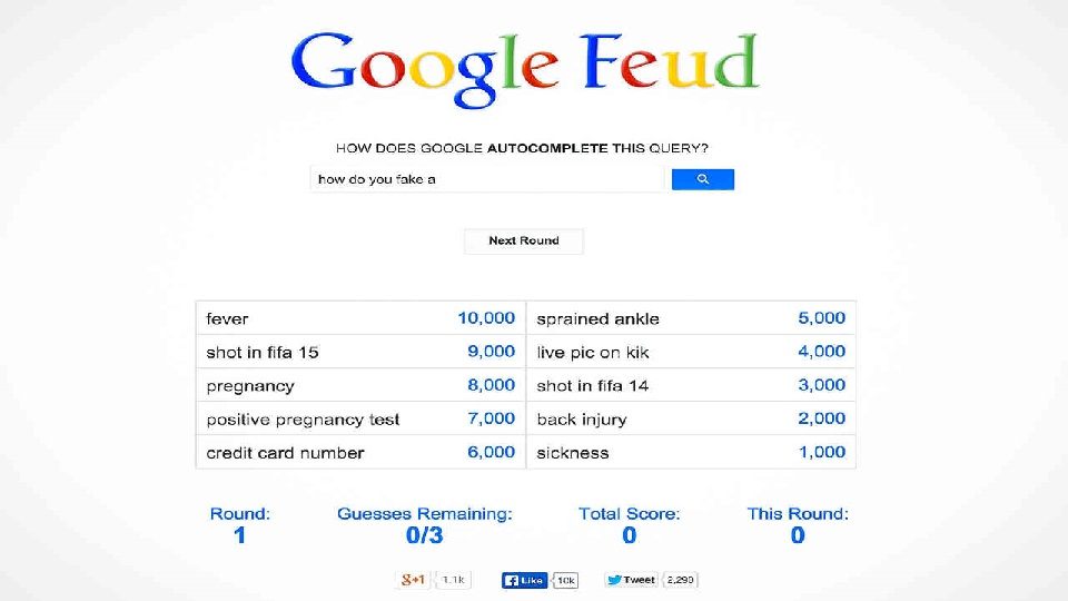 Play Google AutoComplete Like a Game Of Family Feud