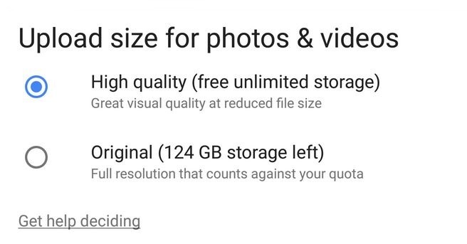 No storage limitations with Google Photos