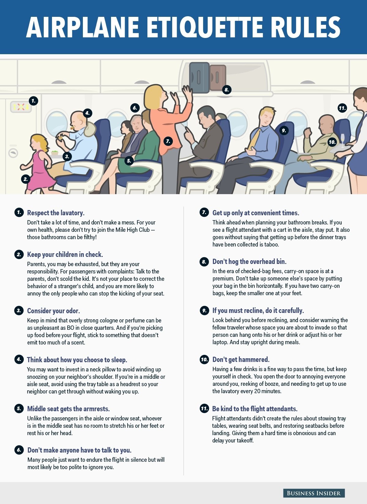 airplane travel etiquette infographic