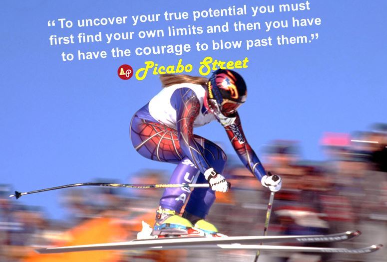 First find your own limits and then you have to have the courage to blow past them - Famous Sport Quote