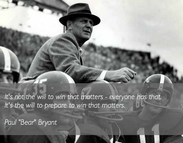It’s the will to prepare to win that matters - Motivational Sport Quote