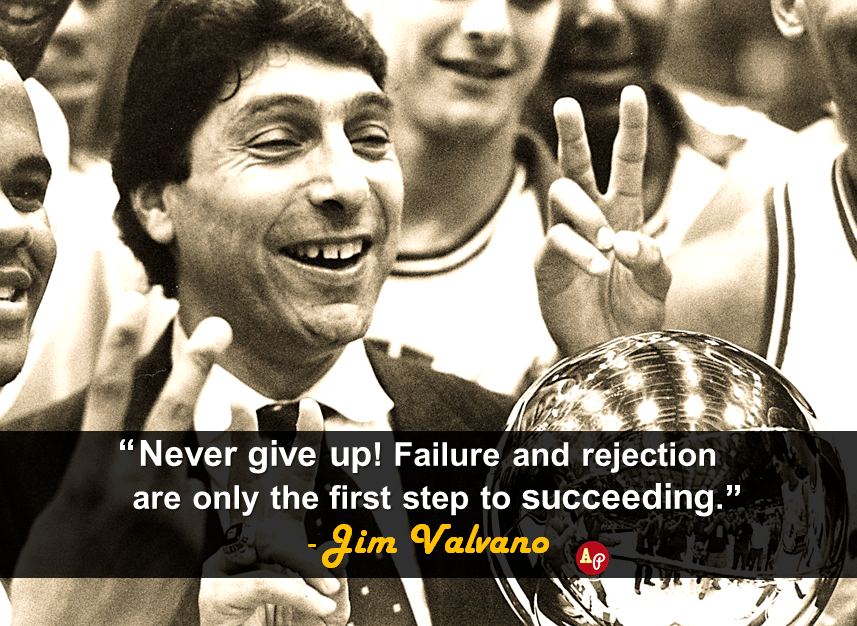 Never give up! Failure and rejection are only the first step to succeeding - Best Inspirational Sport Quote