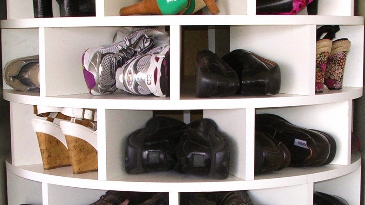 Make Your Own Lazy Susan Shoe Rack