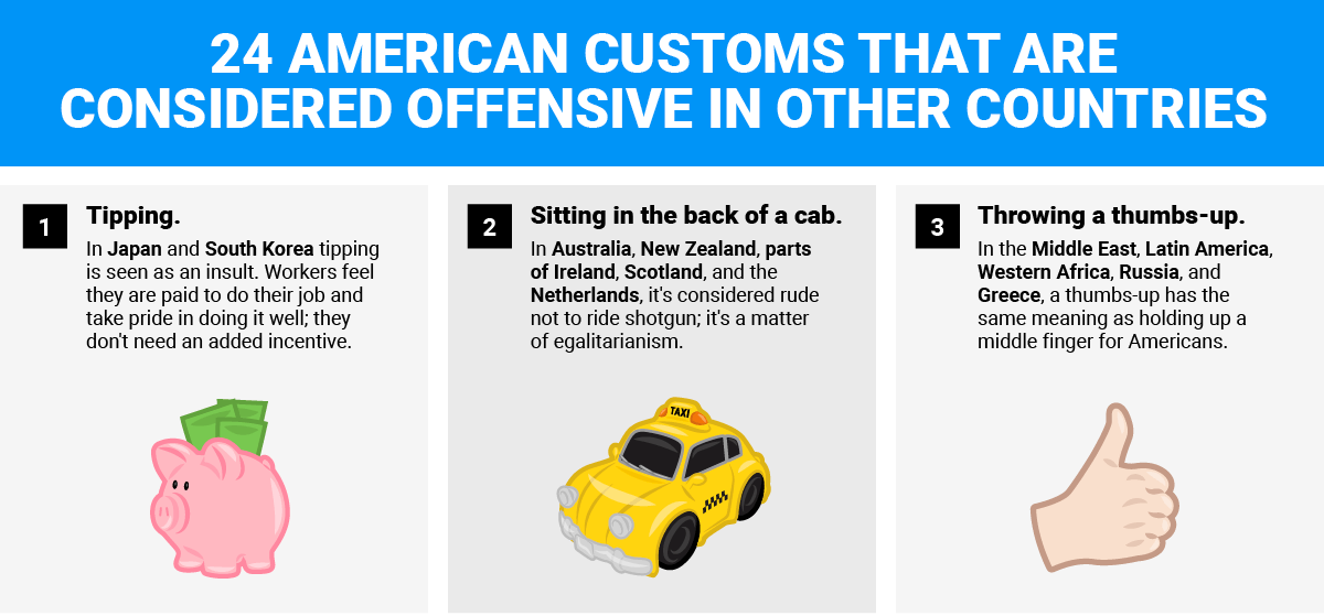 24 American Customs That Are Considered Offensive In Other Countries