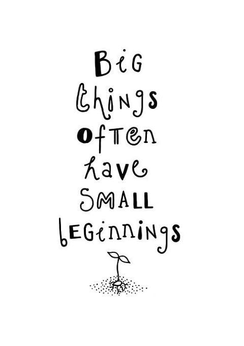 Big things often have small beginnings
