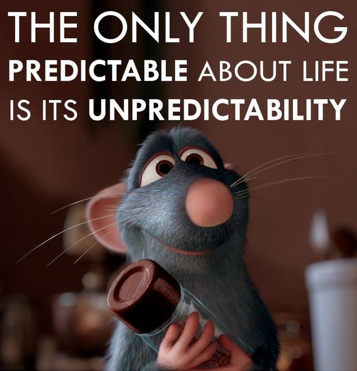 The only thing predictable about life is its unpredictability