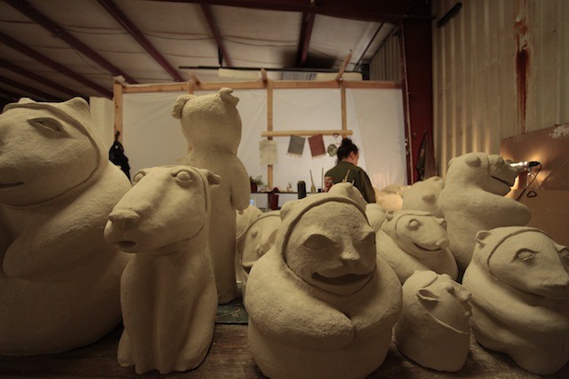Forest creature sculptures, Sarah Bradley
