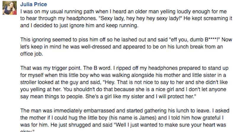 A Woman Harassed While Running Gets Help From A Little Kid