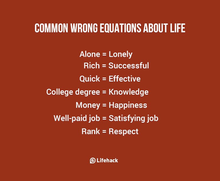 common wrong equations about life