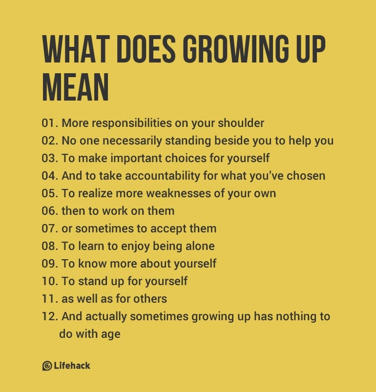 WHAT DOES GROWING UP MEAN
