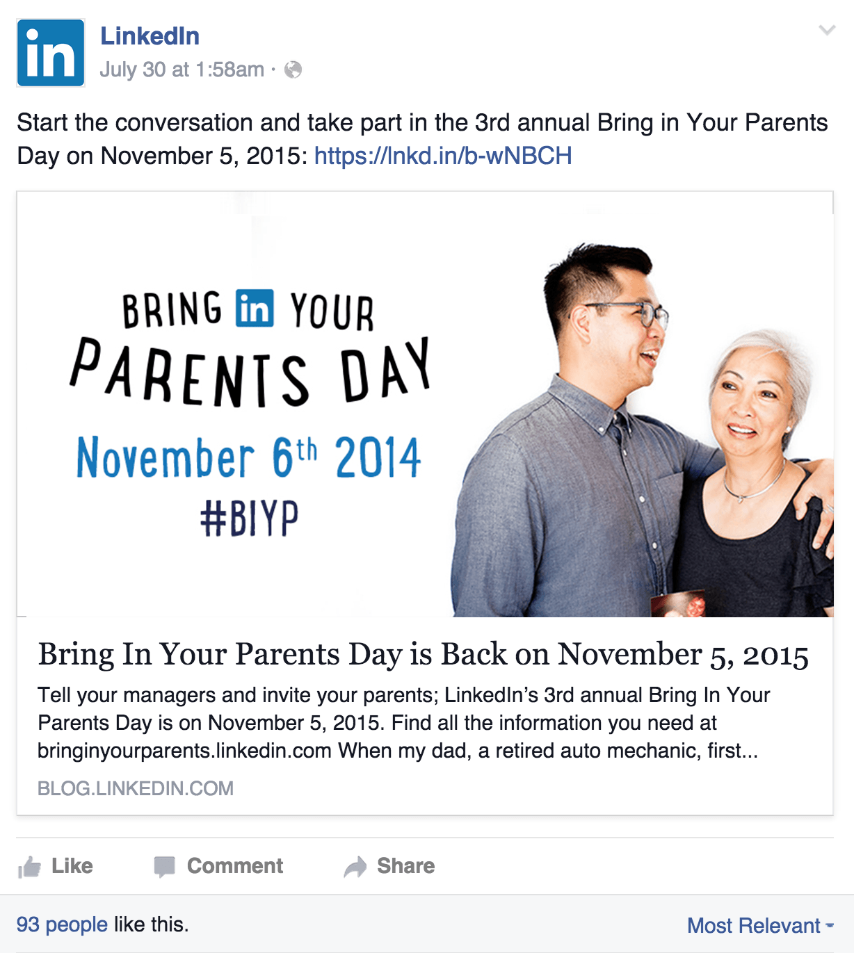 Bring Your Parents Day