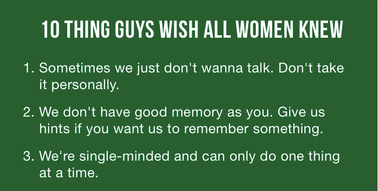 10 Things Guys Wish All Women Knew