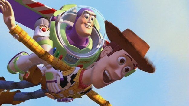 Buzz and Woody Flying