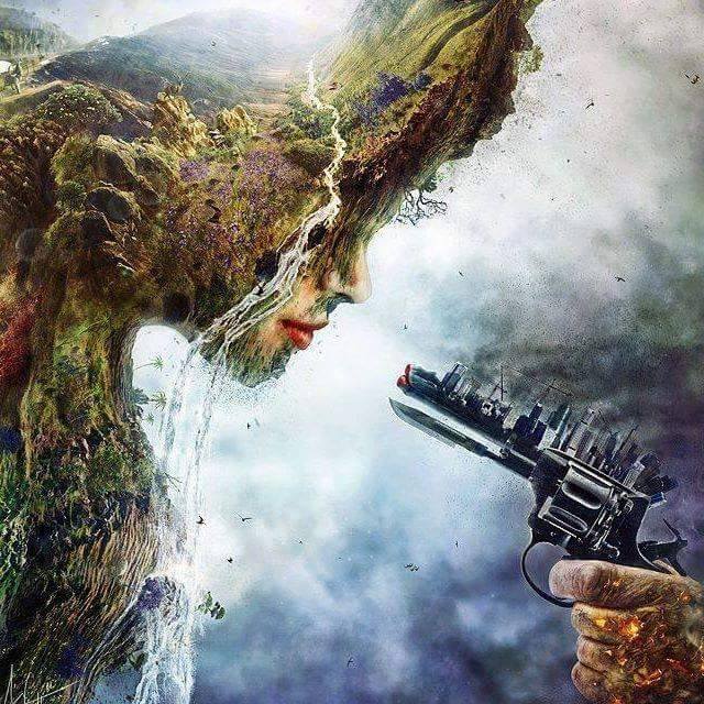 gun to mother earth