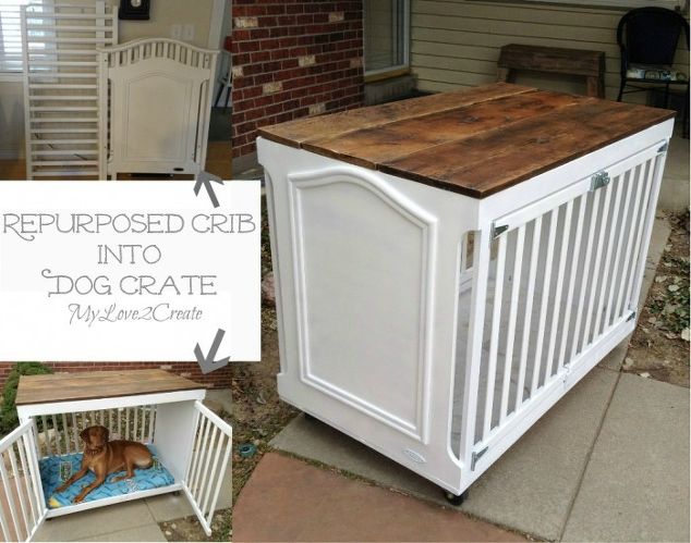 how-to-repurpose-a-crib-into-a-dog-crate-how-to-painted-furniture-pets-animals