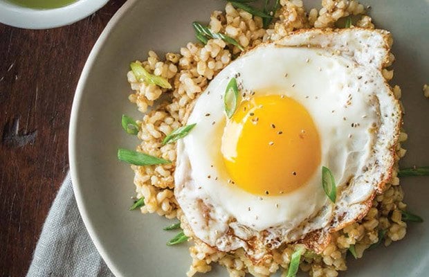 chia recipe Sticky Brown Rice with Egg and Chia