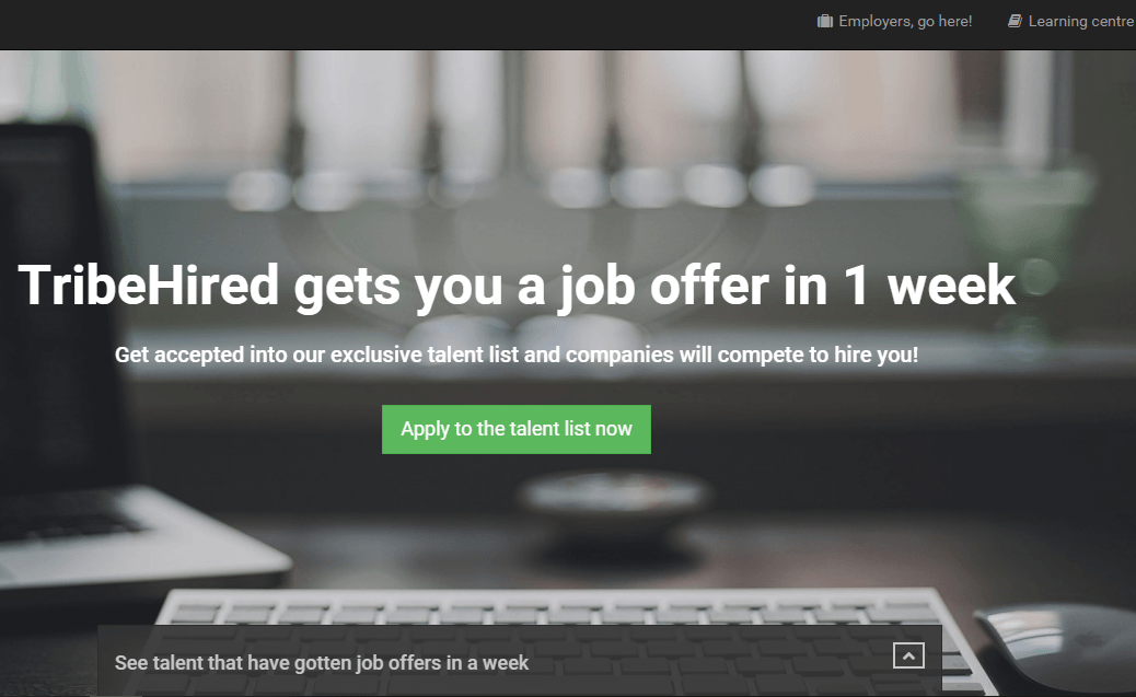 TribeHired home page