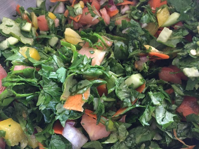 Chopped Kale Parsley Tom And Pepper Salad