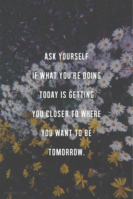 Ask Yourself Where You Want To Be Tomorrow - Uplifting Quote for Women