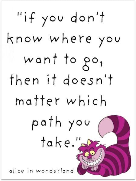 If You Don't Know Where You Want To Go, Then It Doesn't Matter Which Path You Take