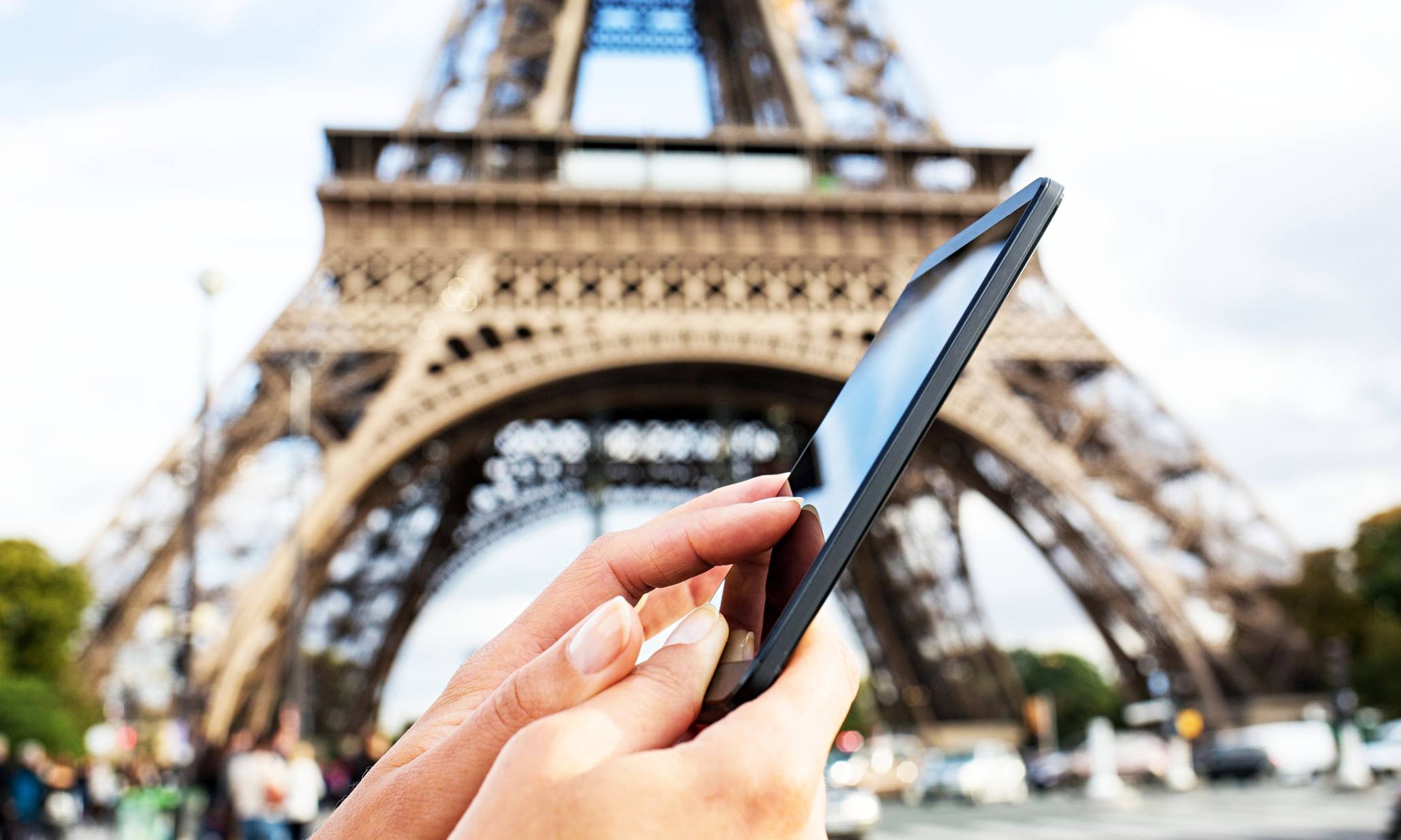 A smartphone in Paris