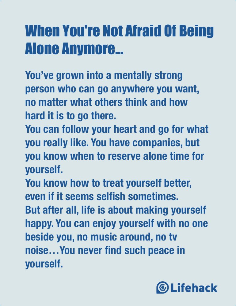 Being afraid of being alone