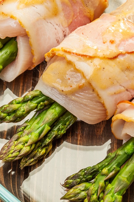 Barbecue Chicken Wrapped Asparagus Image