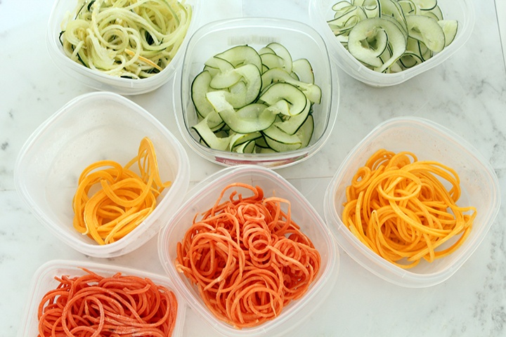 Chop or spiralize raw vegetables in advance